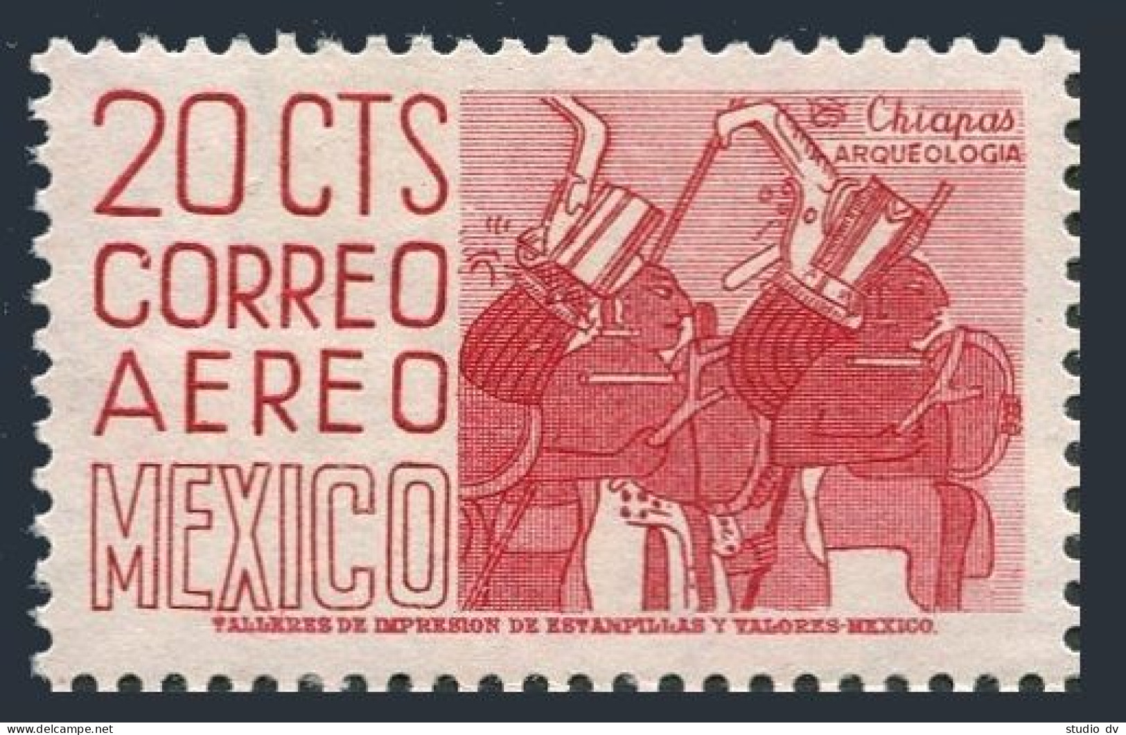 Mexico C220k Perf 11.5x11,MNH.Mi 1023Ax. Air Post 1960.Chiapas Musicians. - Mexique