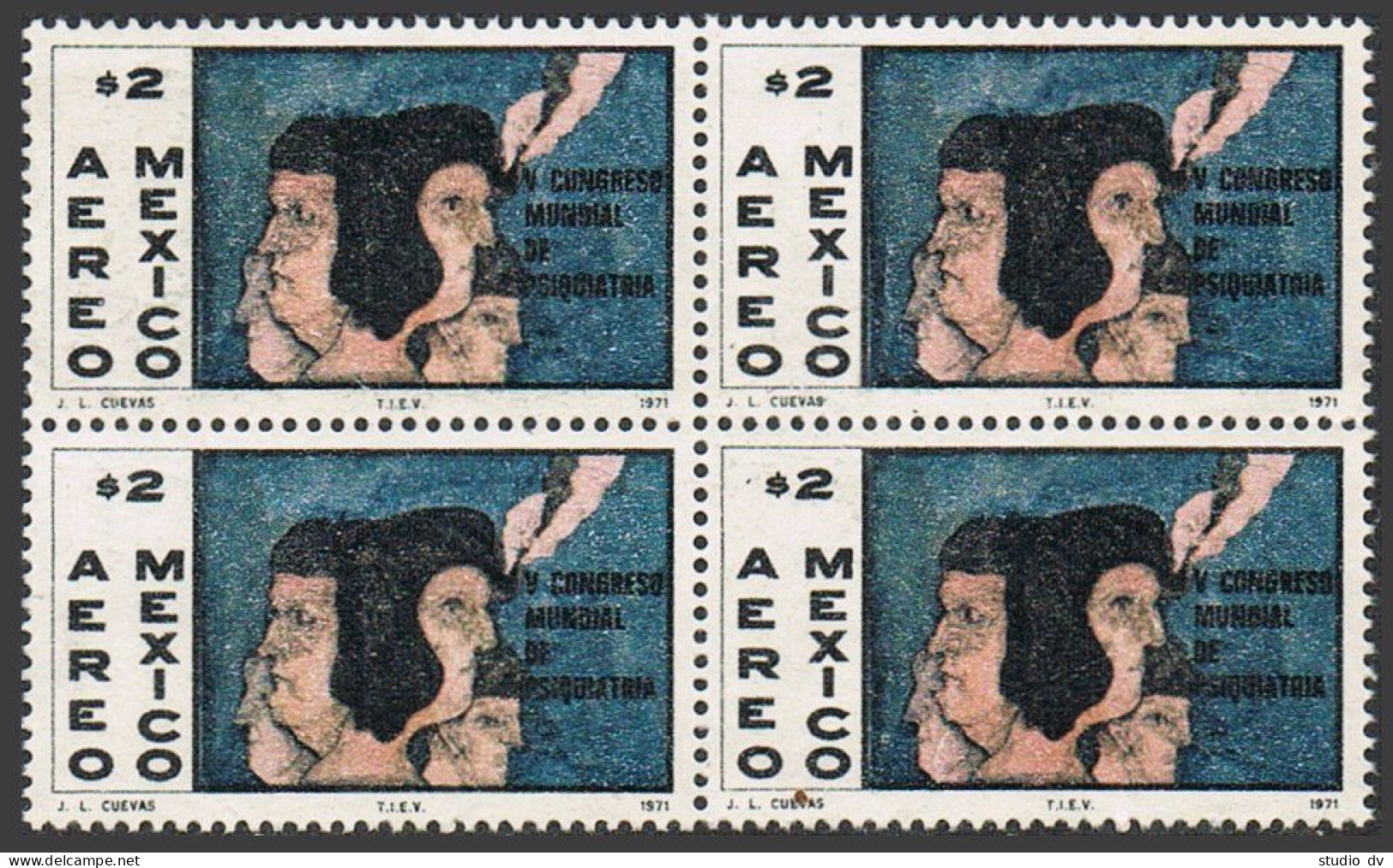 Mexico C392 Block/4,MNH.Michel 1356. Congress Of Psychiatry,Mexico City,1971. - Mexico
