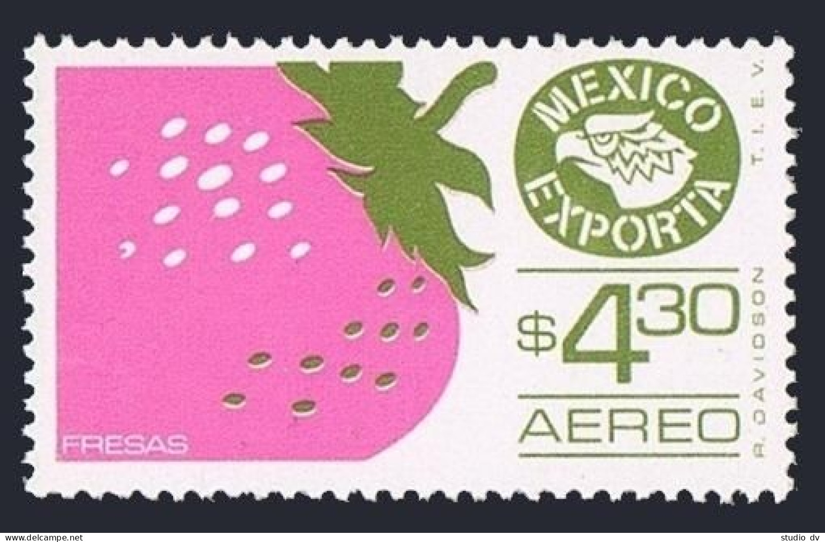 Mexico C496 Unwmk Block/4,MNH.Michel 1509. Mexico Exports 1975.Strawberry. - Mexico