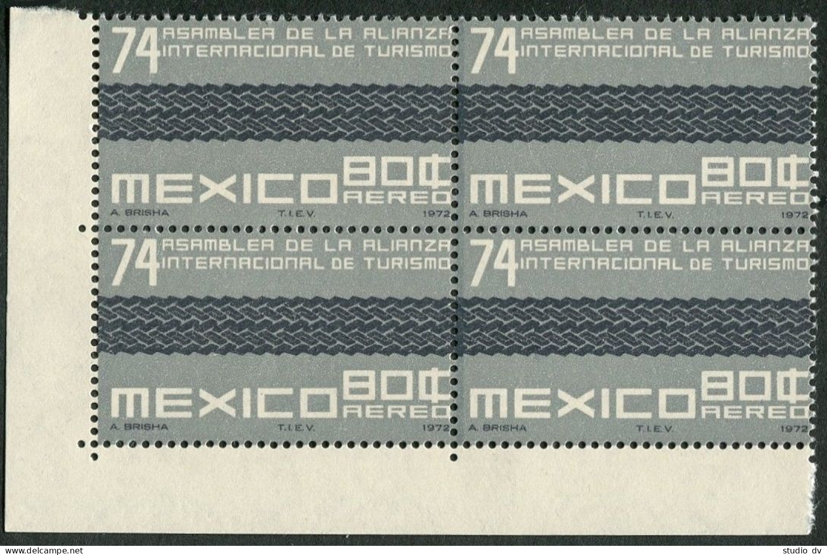 Mexico C402 Block/4,MNH.Mi 1368. International Tourism Alliance,1972.Tire Treads - Messico