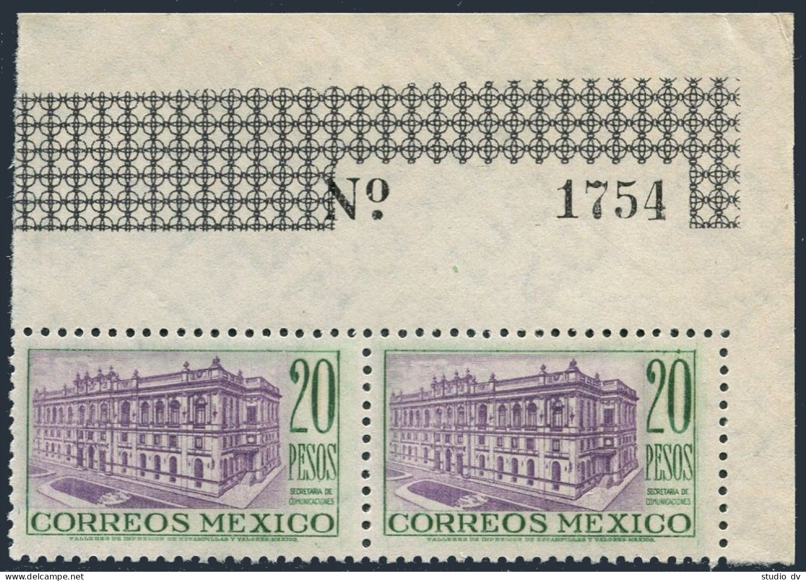 Mexico 829 Pair-margin,MNH.Michel 928. Communications Buildings,1947 - Mexiko