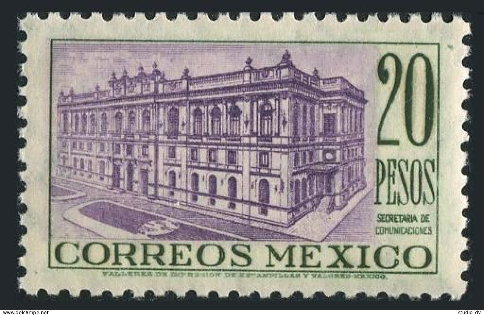 Mexico 829,hinged.Michel 928. Communications Buildings,1947 - Messico