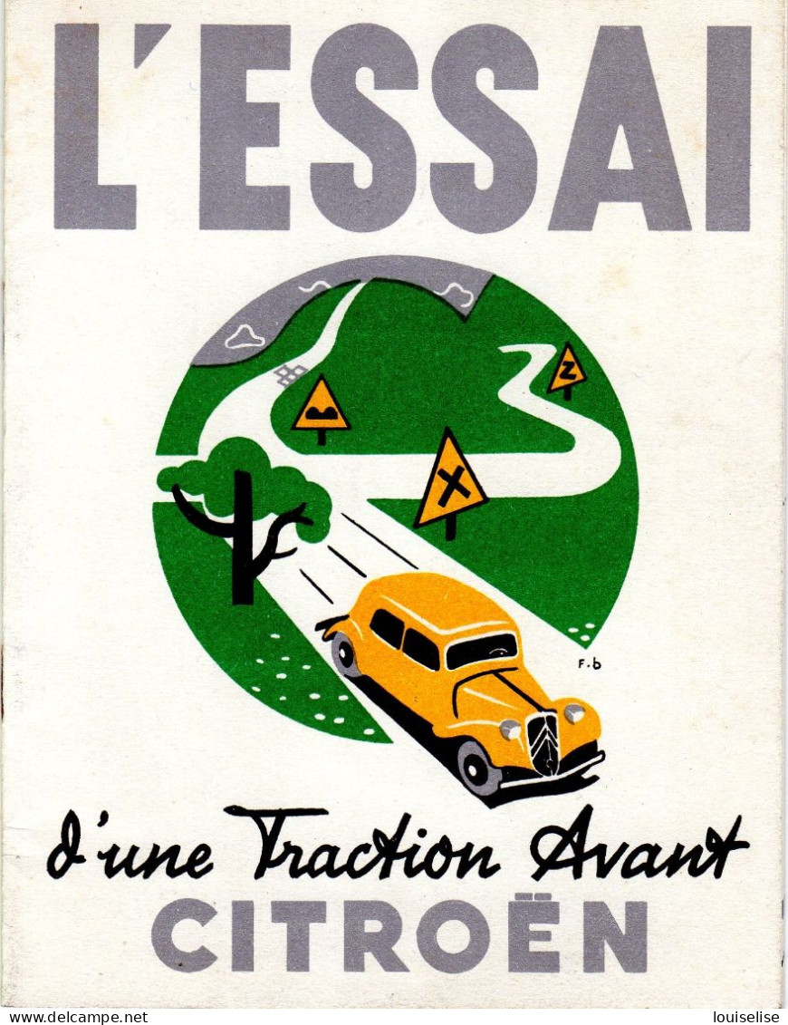 PUBLICITE  L'ESSAI TRACTION AVANT CITROEN   1937 - Affiches