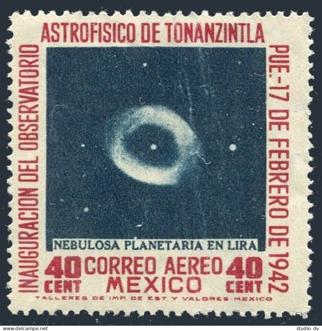 Mexico C124, MNH. Mi 814. Air Post 1942. Astrophysics: Planetary Nebula In Lyra. - Mexico