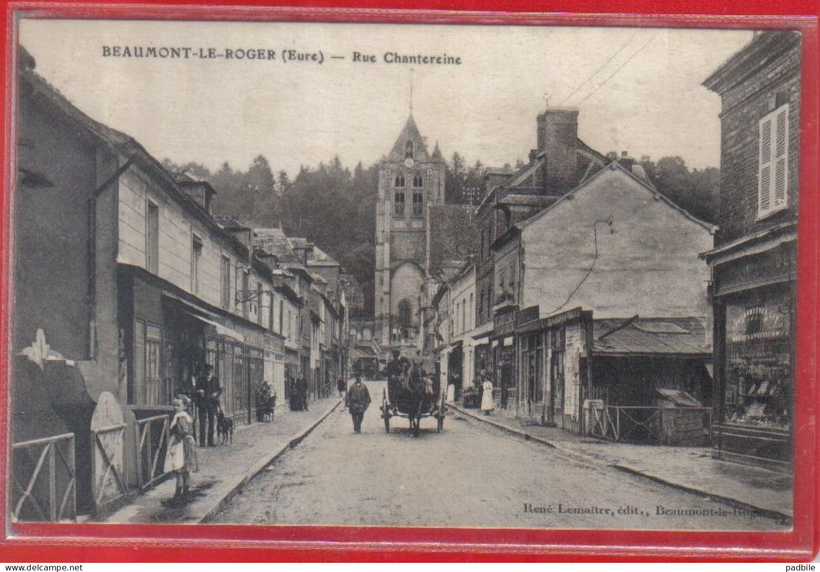 Carte Postale 27. Beaumont-le-Roger Rue De Chantereine  Très Beau Plan - Beaumont-le-Roger