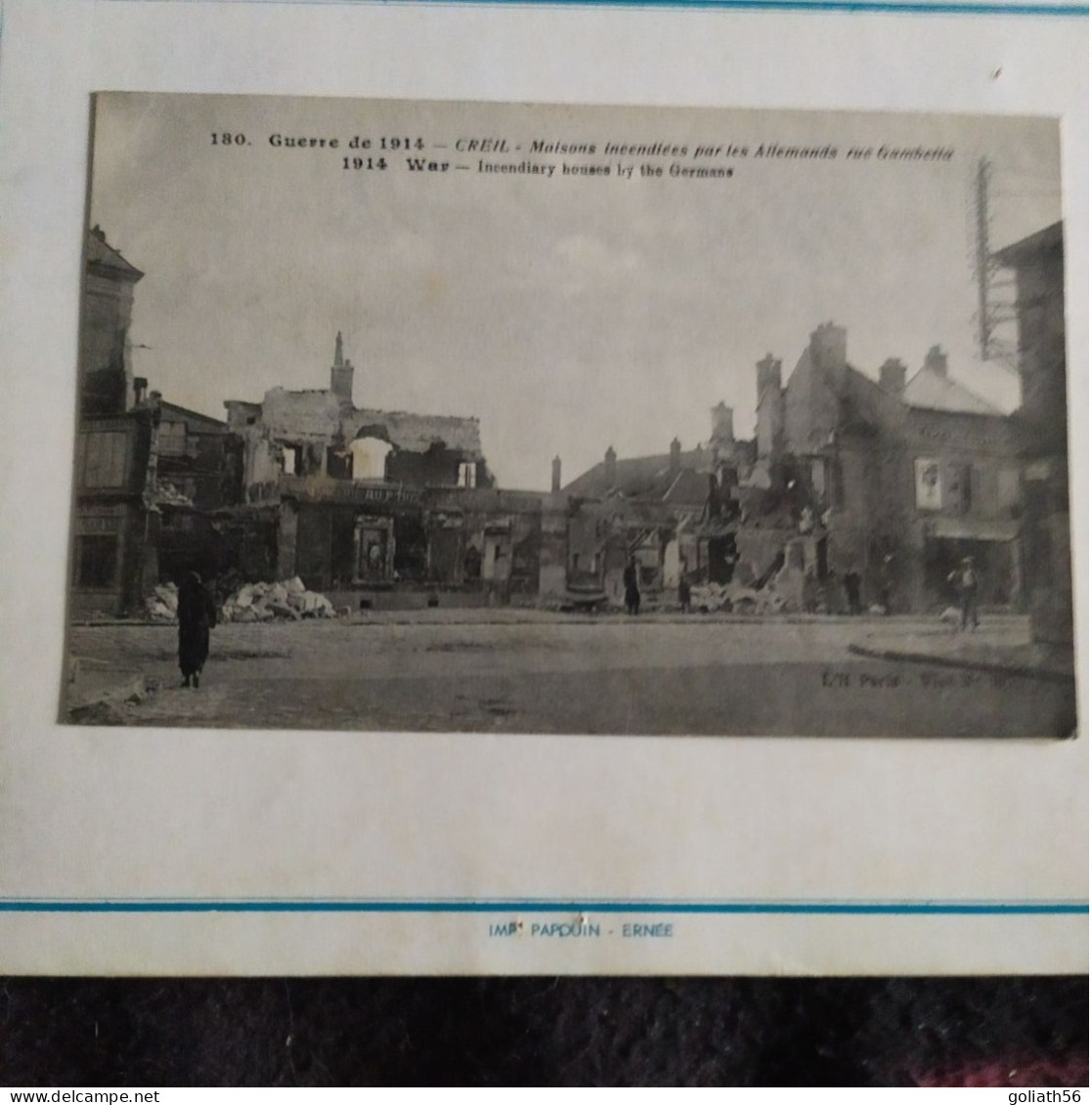 CPA Guerre De 1914 - Creil - Maisons Incendiées Par Les Allemands Rue Gambetta -  Daté 27/01/1915 - N°180 - Carte Animée - Weltkrieg 1914-18