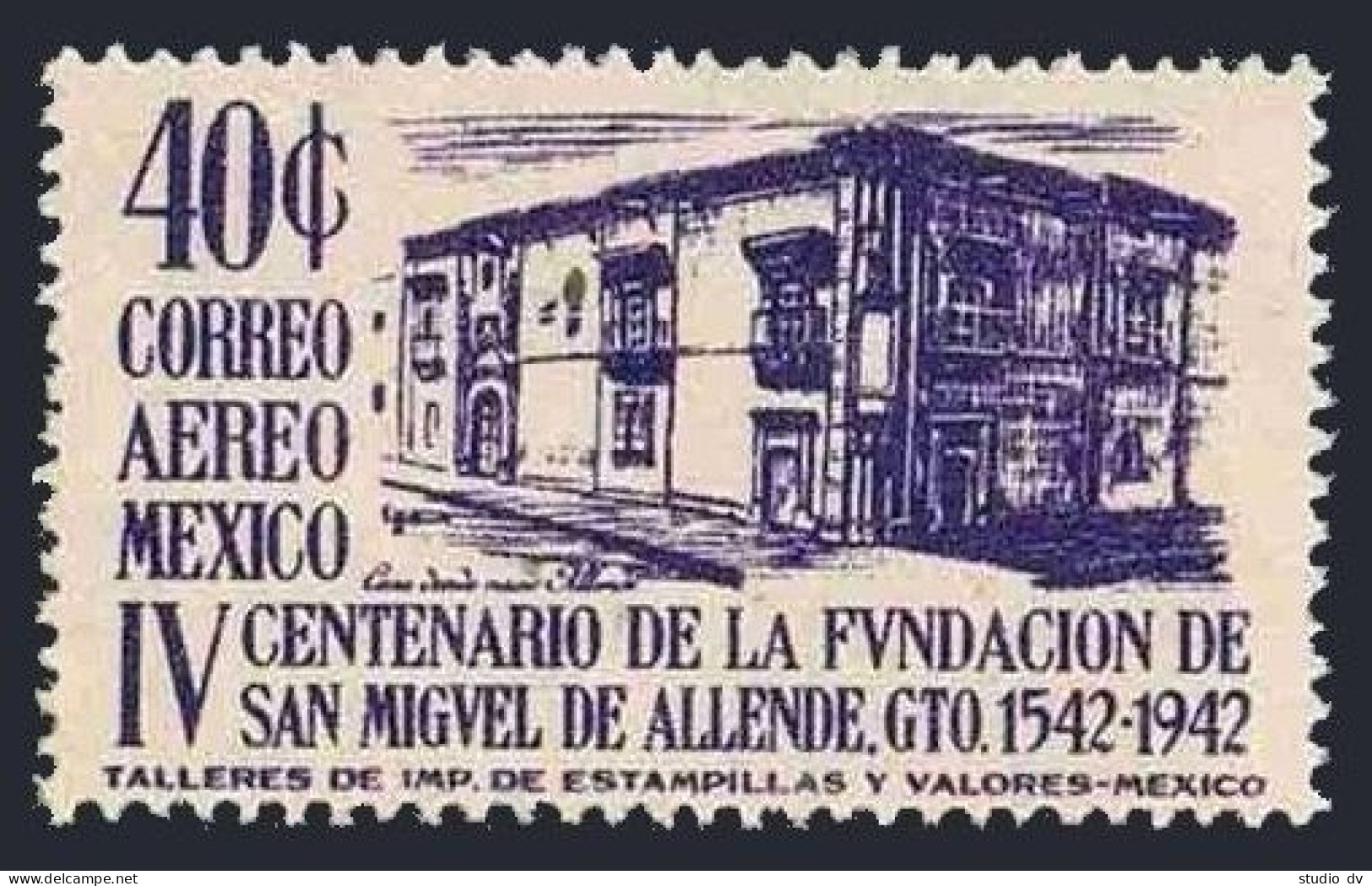 Mexico C130,MNH.Mi 839. Founding Of San Miguel De Allende,1943.Birthplace. - Mexiko