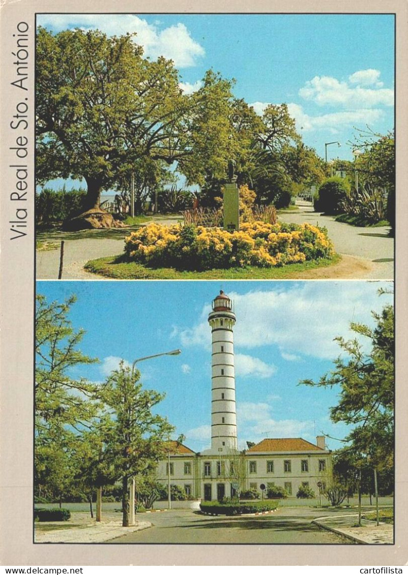 VILA REAL SANTO ANTÓNIO, Algarve - Vários Aspetos, Farol E Jardim  (2 Scans) - Faro