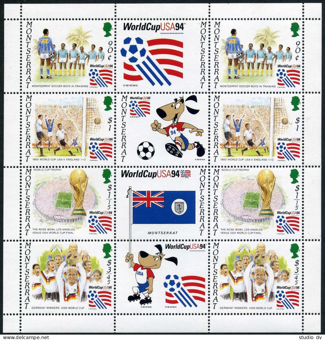 Montserrat 845 Sheet,MNH-folded. Michel 896-899 Klb. World Soccer Cup US-1994. - Montserrat