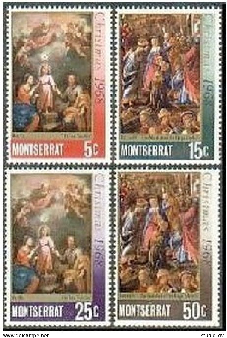 Montserrat 208-211, MNH. Mi 207-210. Christmas 1968. Murillo, Botticelli. - Montserrat