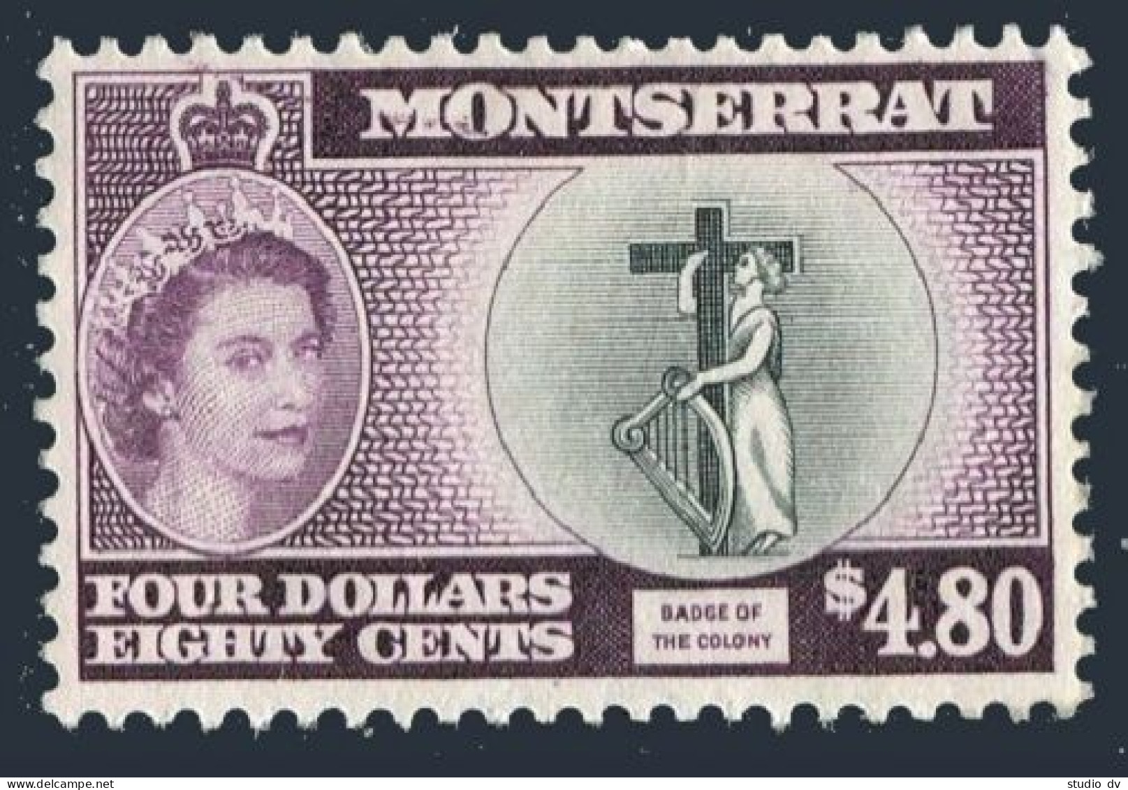 Montserrat 149, Hinged. Mi 150. Queen Elizabeth II, 1958. Badge Of The Colony. - Montserrat