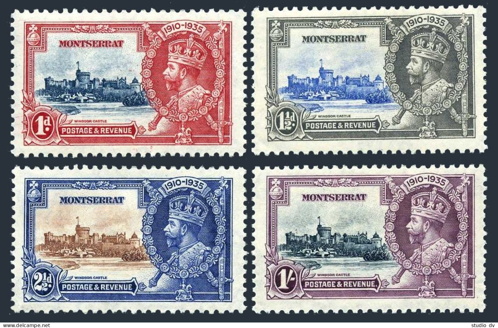 Montserrat 85-88, MNH. Mi 85-89. King George V Silver Jubilee Of The Reign,1935. - Montserrat