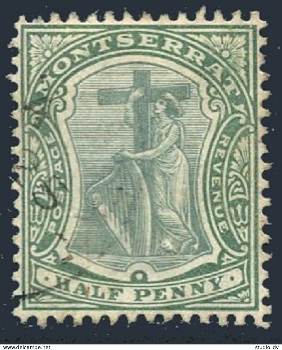 Montserrat 12 Wmk 2, Used. Michel 11. Symbol Of The Colony, 1903. - Montserrat