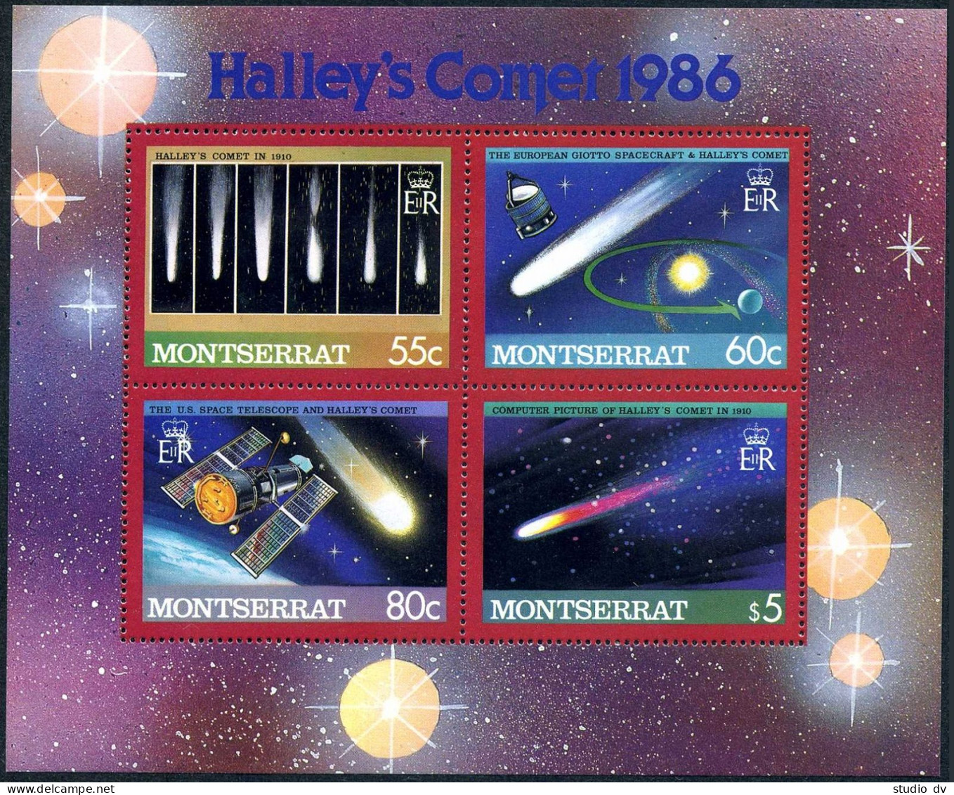 Montserrat 605-612,613-614,MNH.Michel 622-637,Bl.35-36. Halley's Comet,1986. - Montserrat