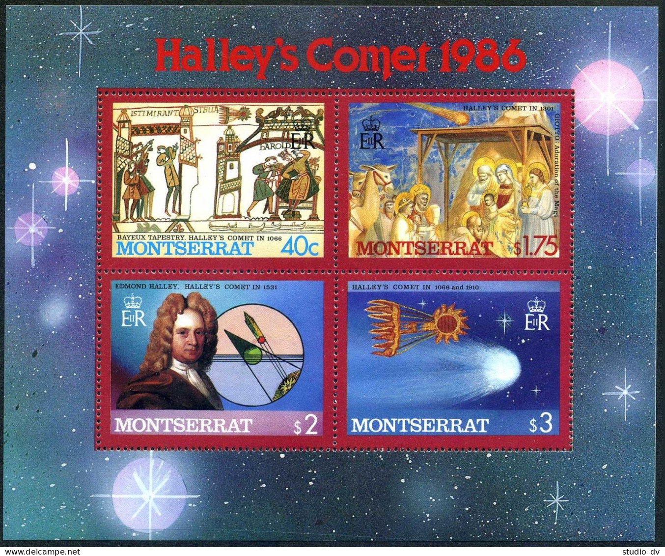 Montserrat 613-614 Sheets, MNH. Michel 630-637 Bl.35-36. Halley's Comet, 1986. - Montserrat