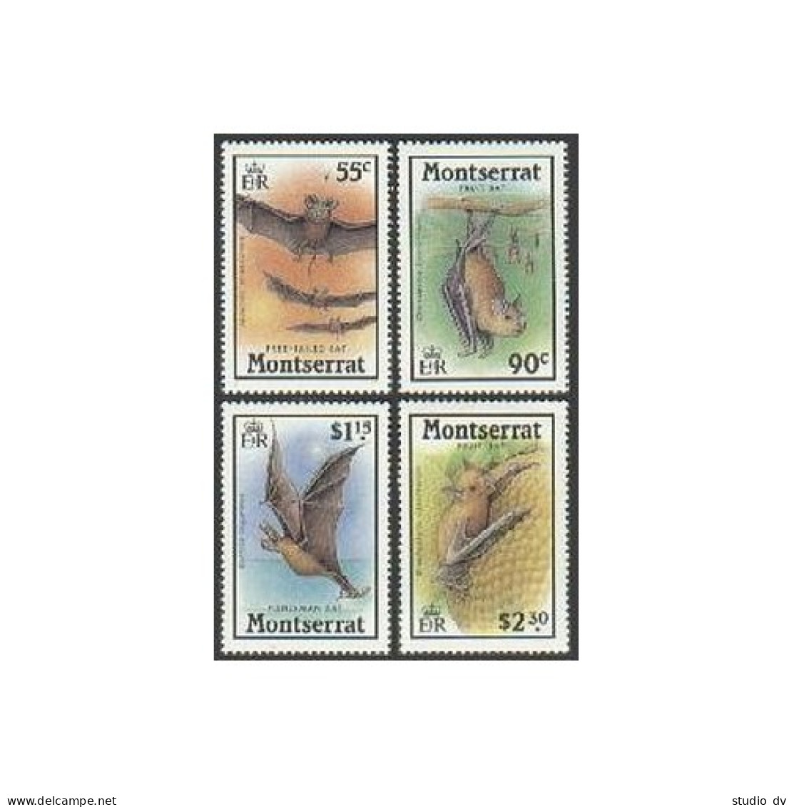 Montserrat 667-670,671 Sheet,MNH. Tropical Bats,1988.Free-tailed Bat,Fruit Bat, - Montserrat