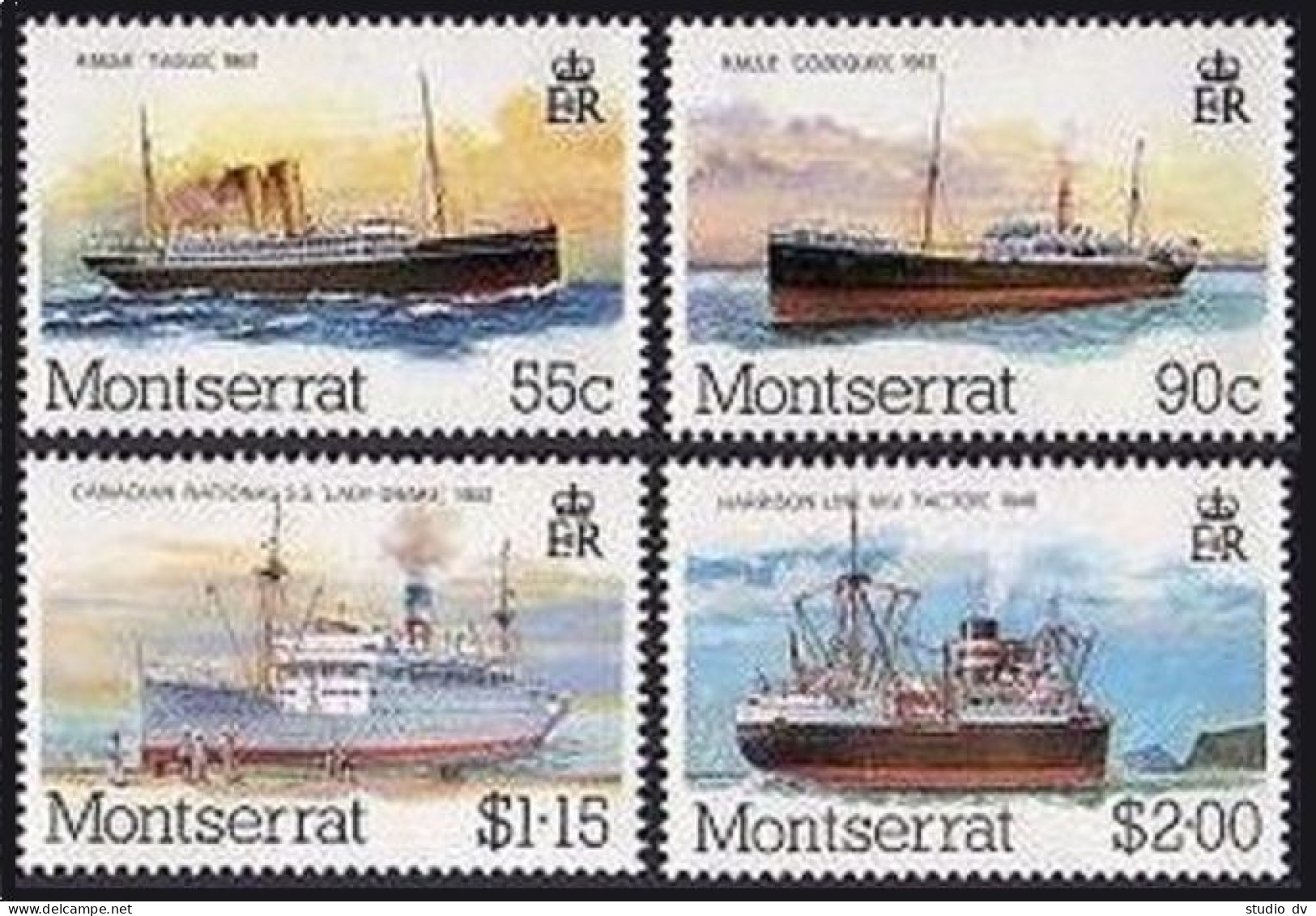 Montserrat 539-542,542a,MNH.Michel 553-556,Bl.28. Mail Packet Boats,1984. - Montserrat
