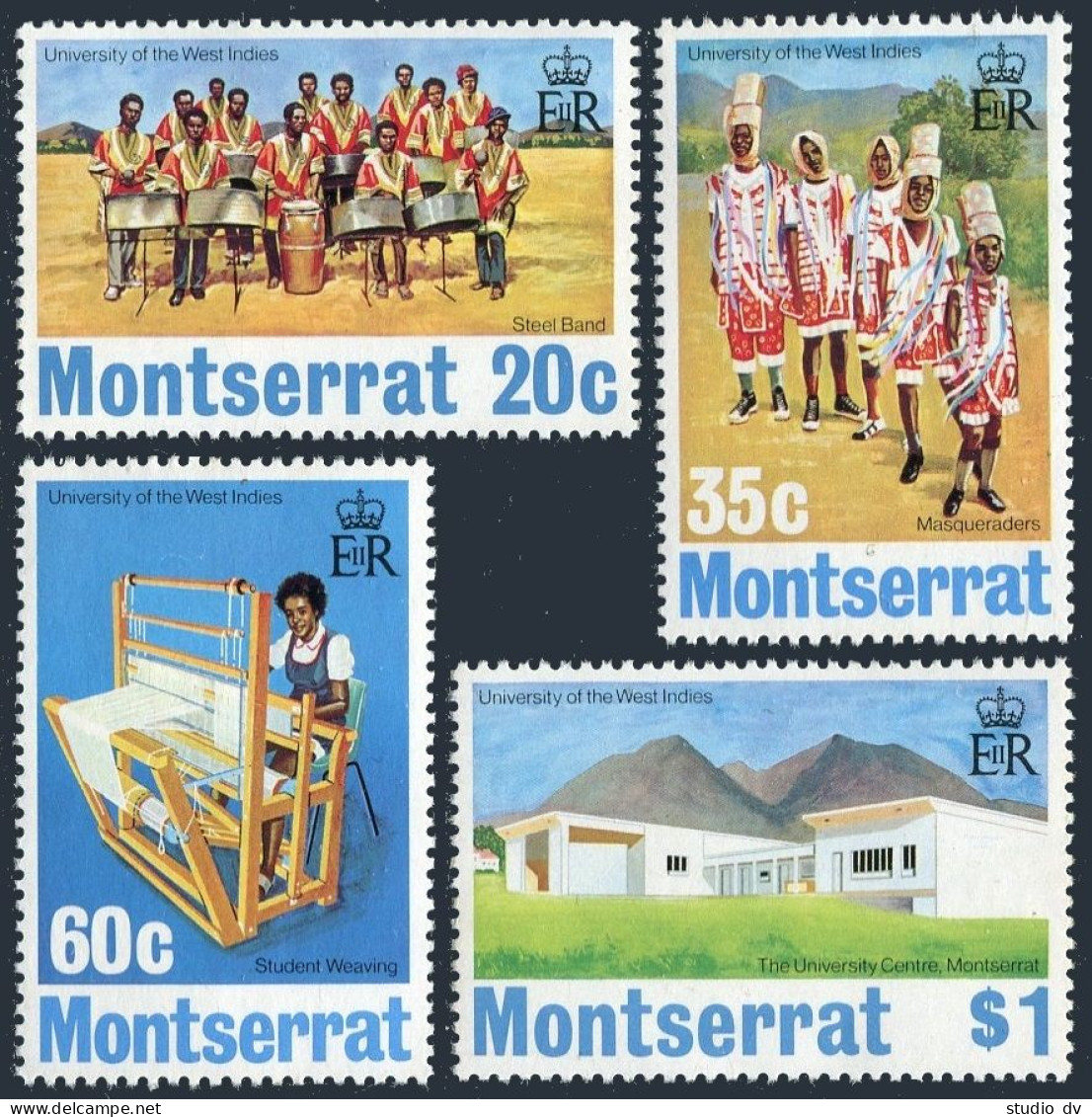 Montserrat 302-305,305a, MNH. Mi 301-304, Bl.4. University Of West Indies, 1974. - Montserrat