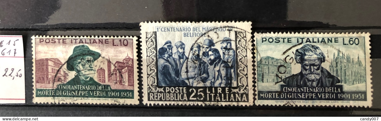 Italie Timbres  N°615/17 Oblitéré - 1946-60: Afgestempeld