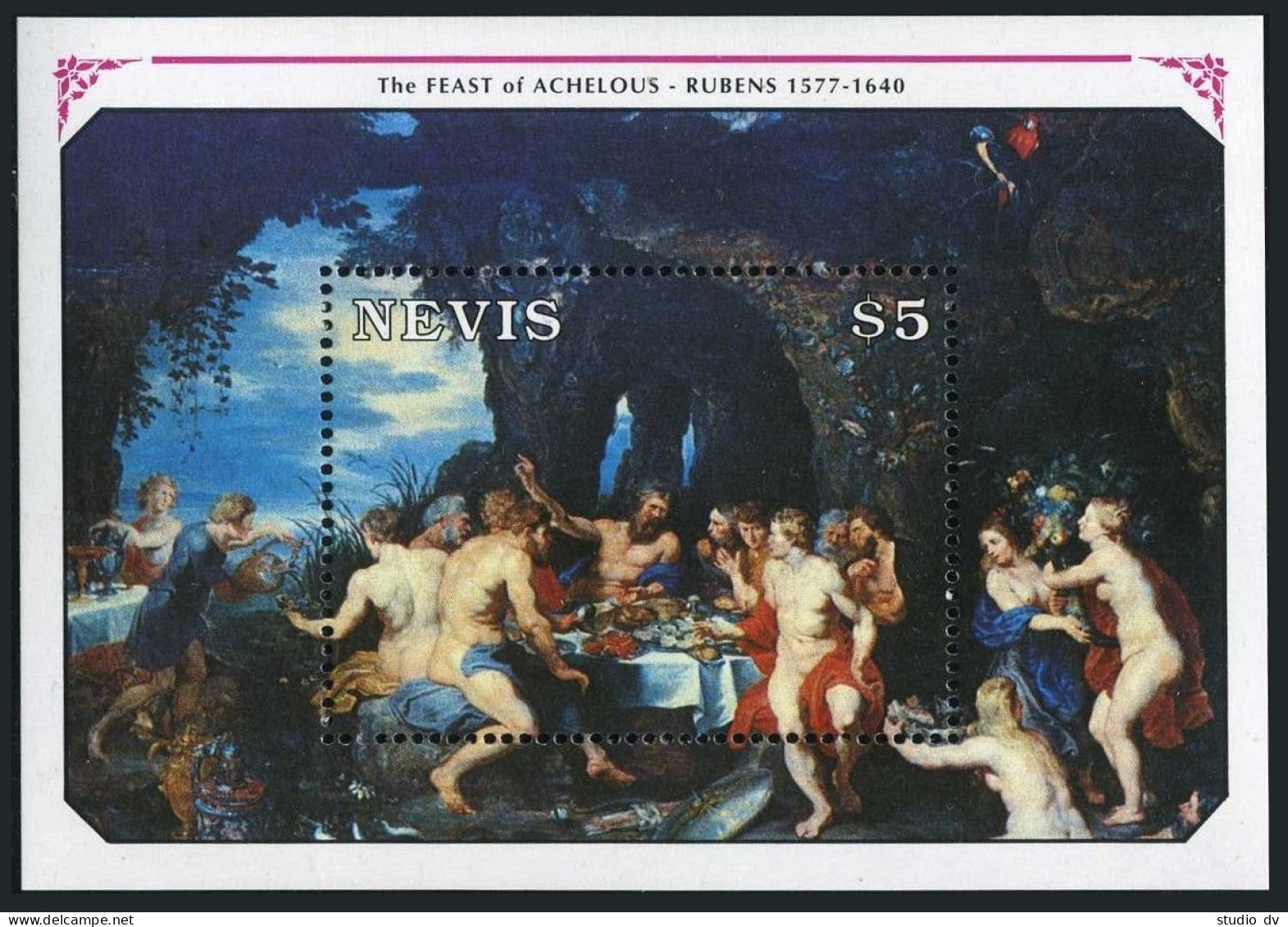 Nevis 633-638,639,MNH.Michel 567-570,571 Bl.30. Peter Paul Rubens,1991. - St.Kitts And Nevis ( 1983-...)
