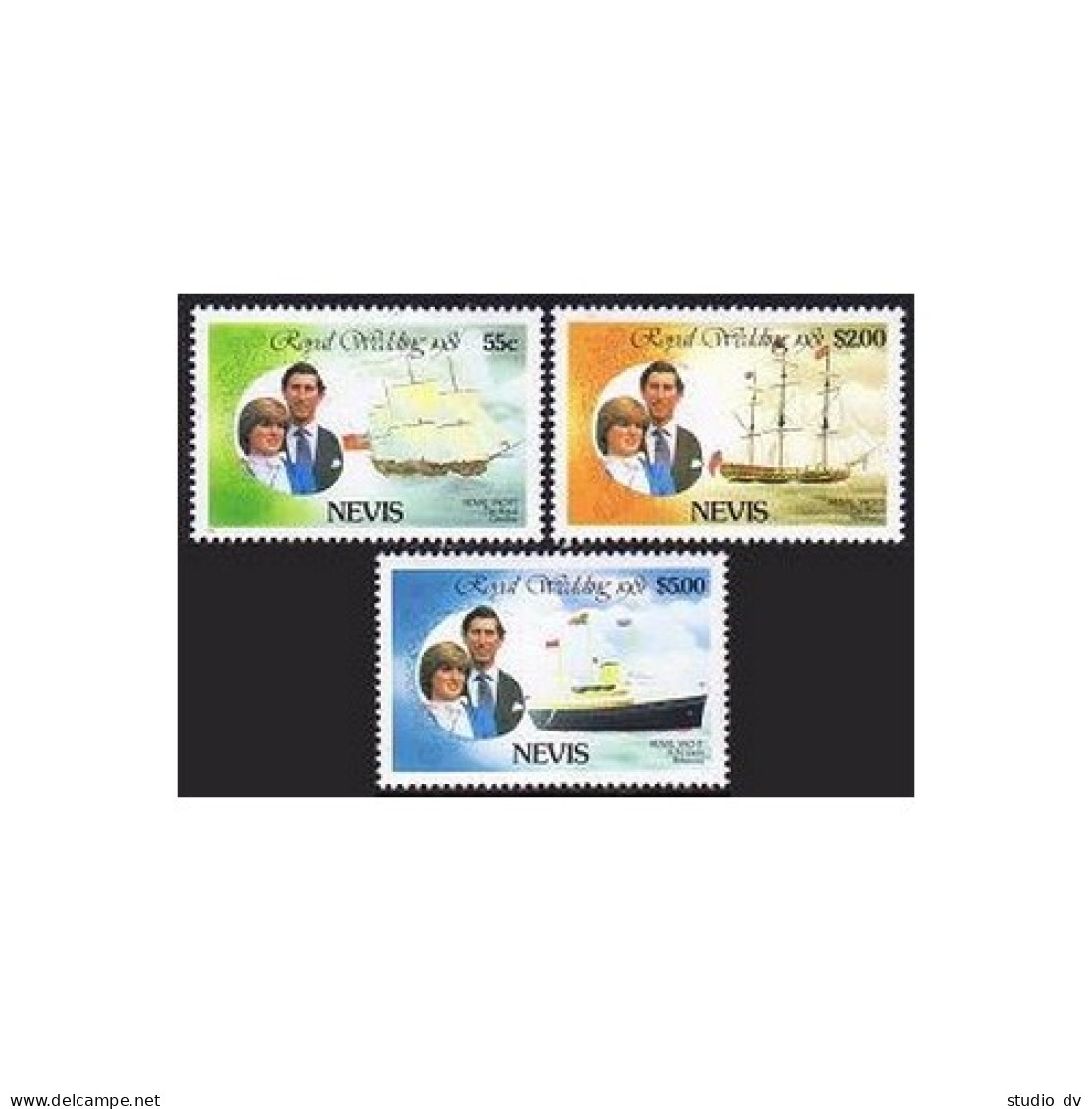 Nevis 135 X3,MNH.Michel 60,62,64. Royal Wedding 1981.Prince Charles,Lady Diana. - St.Kitts En Nevis ( 1983-...)