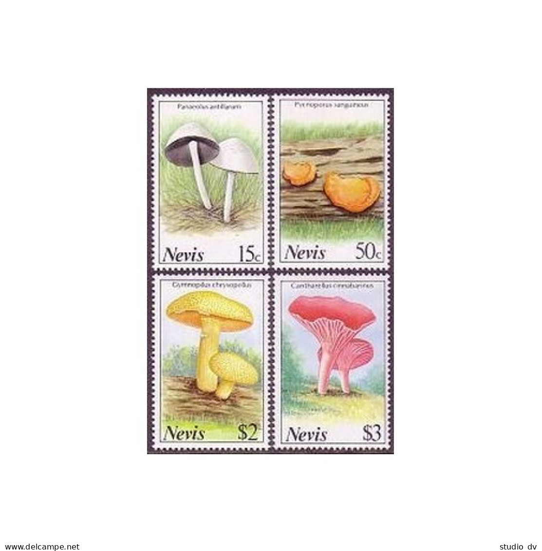 Nevis 552-555,MNH.Michel 475-478. Mushrooms 1987. - St.Kitts Und Nevis ( 1983-...)