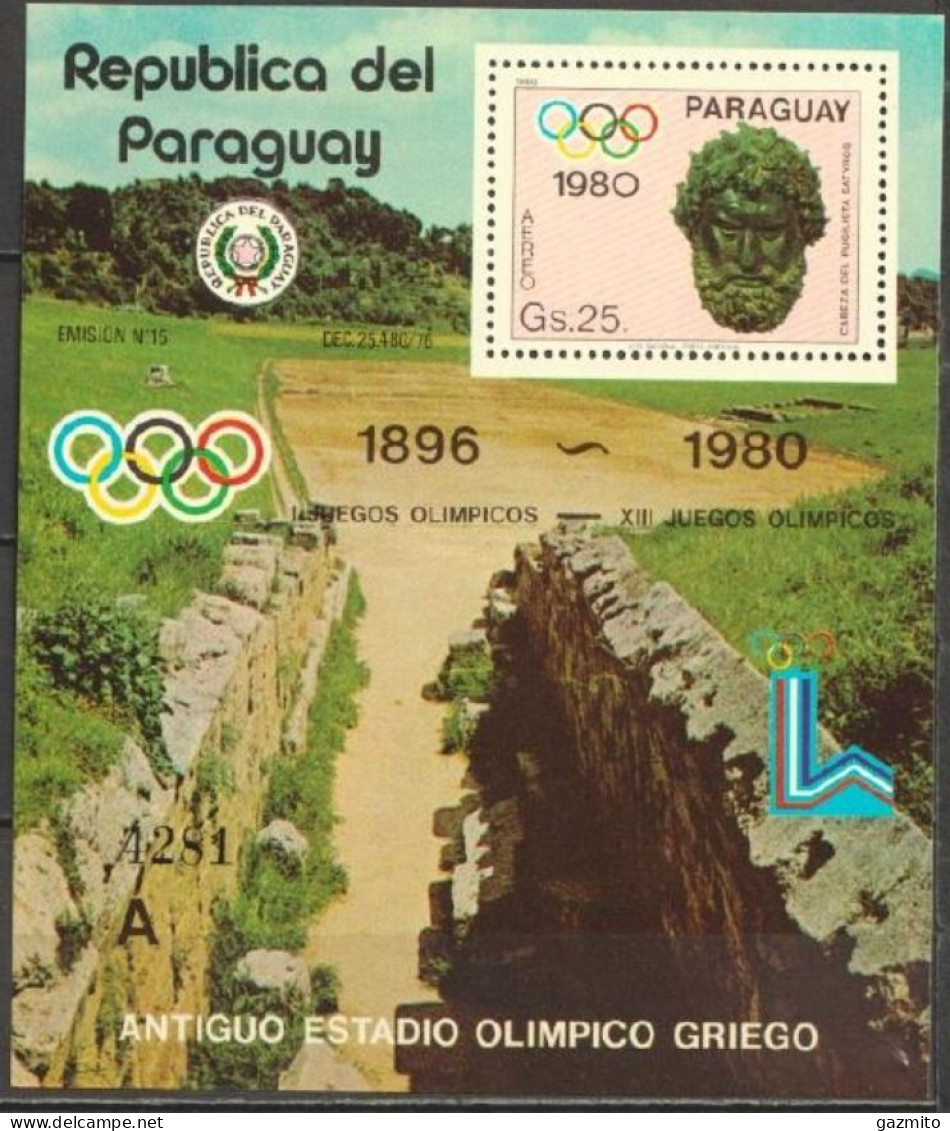 Paraguay 1980, Olympic Games Salt Lake City, Archeology, BF - Paraguay