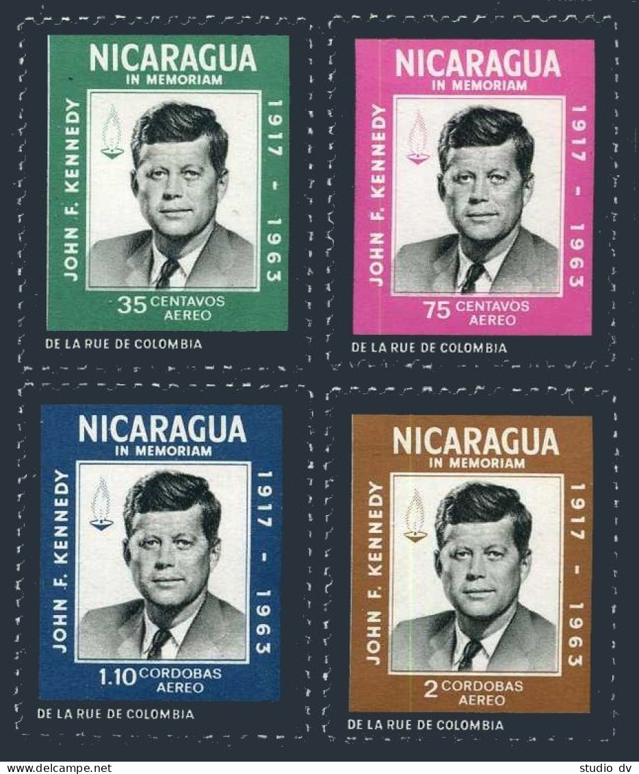 Nicaragua C574-C577, Hinged. Michel 1387-1390. President John F. Kennedy, 1965. - Nicaragua