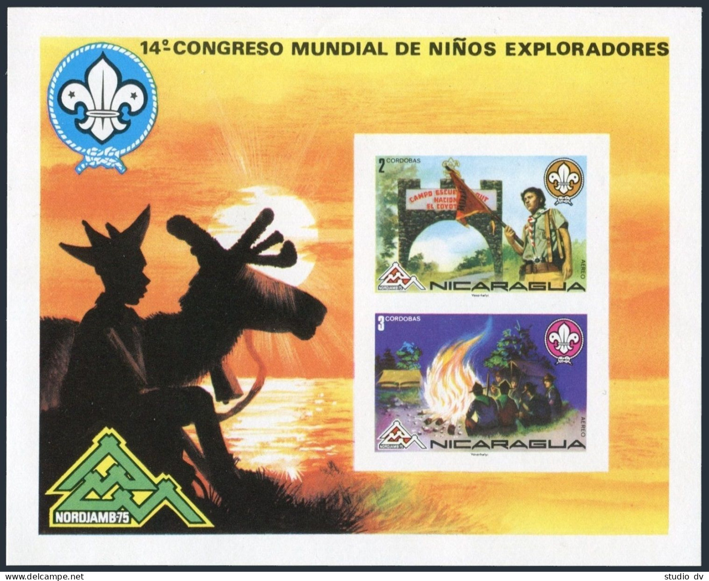 Nicaragua C883a-C883b, MNH. Michel Bl.86-87. Boy Scout Jamboree, 1975 - Nicaragua