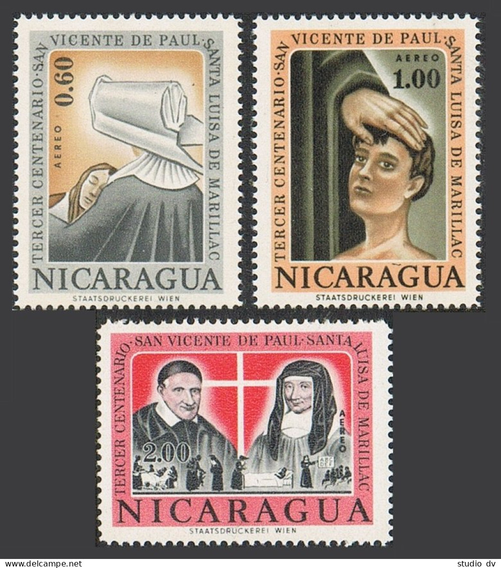 Nicaragua C516-C518,MNH.Mi 1328-1330. St Vincent De Paul;St Louisa De Marilllac. - Nicaragua