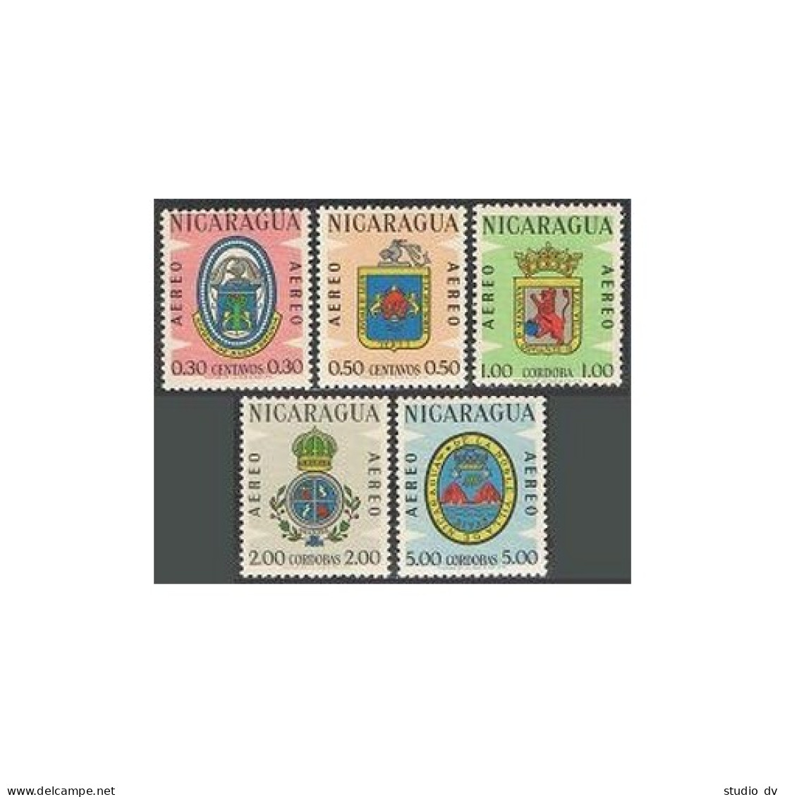 Nicaragua C510-C514, MNH. Mi 1322-1326. Arms 1962. Nueva Segovia, Leon, Managua, - Nicaragua