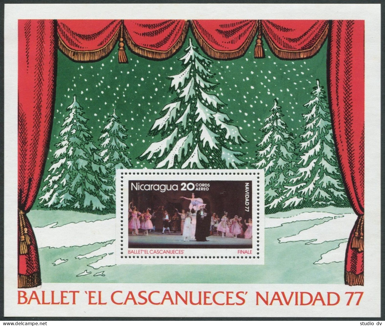 Nicaragua C931, MNH. Michel Bl.102. Christmas 1977. Nutcracker Suite, Finale. - Nicaragua