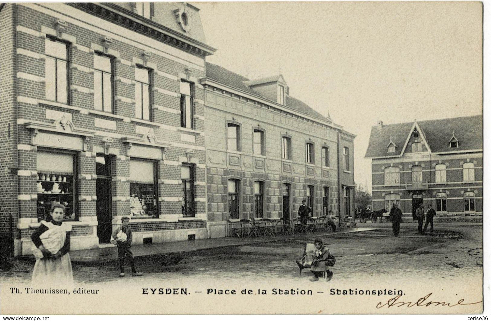 Eysden Stationsplein Circulée En 1908 - Eijsden