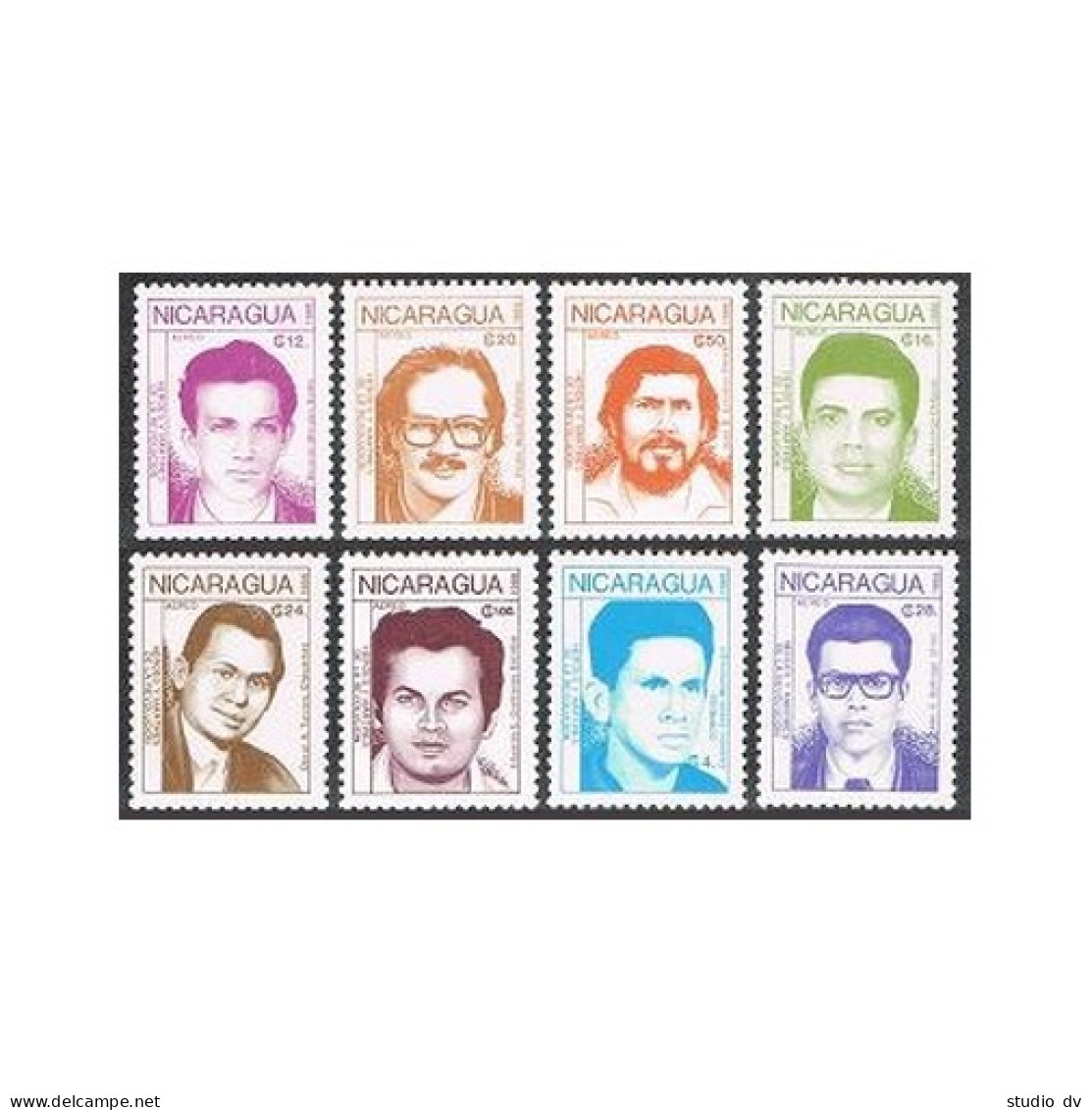 Nicaragua 1733-1740, MNH. Michel 2901-2908. Heroes Of The Revolution, 1988. - Nicaragua