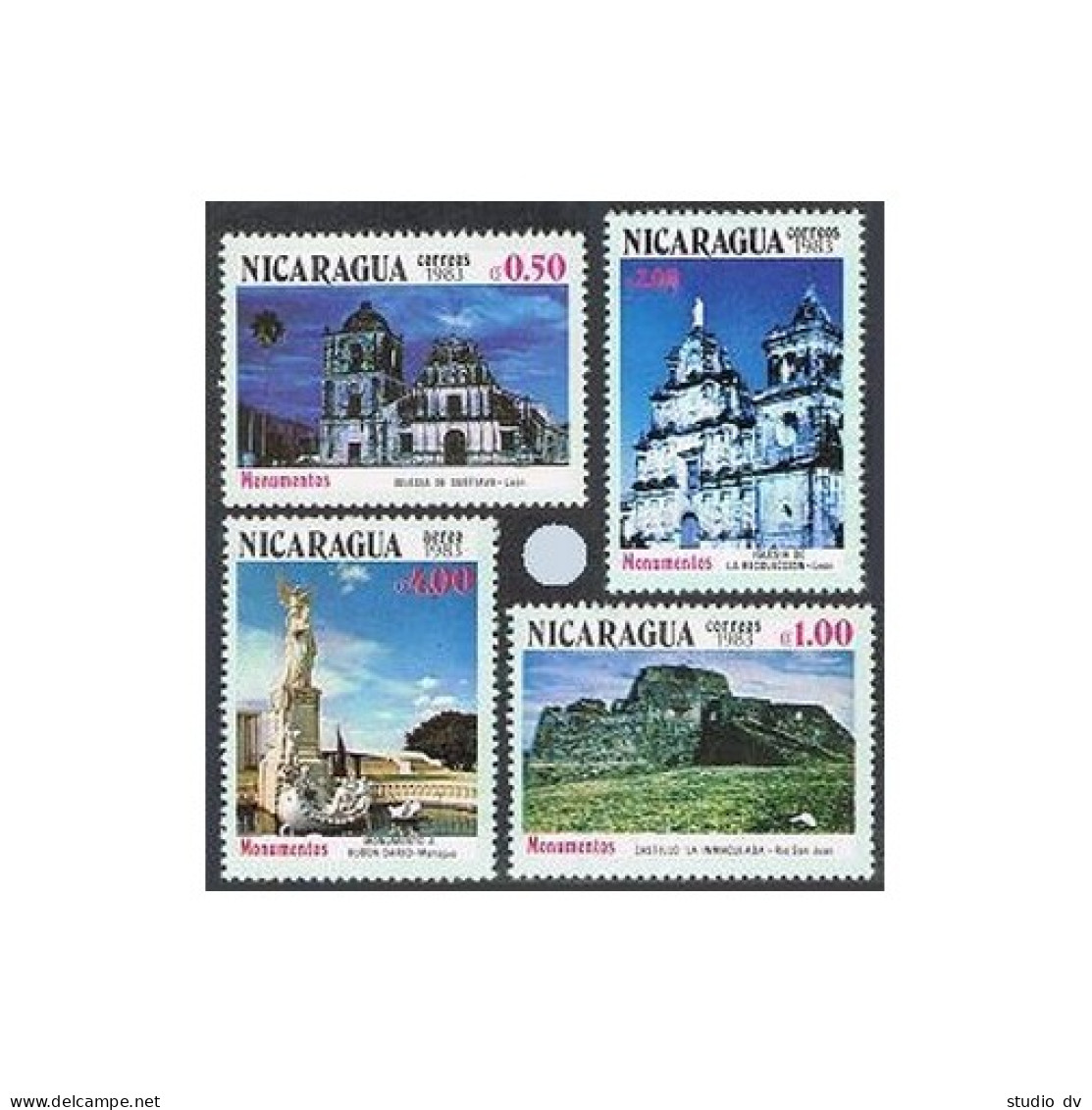 Nicaragua 1237-1240, MNH. Michel 2383-2386. Monuments And Churches, 1983. - Nicaragua