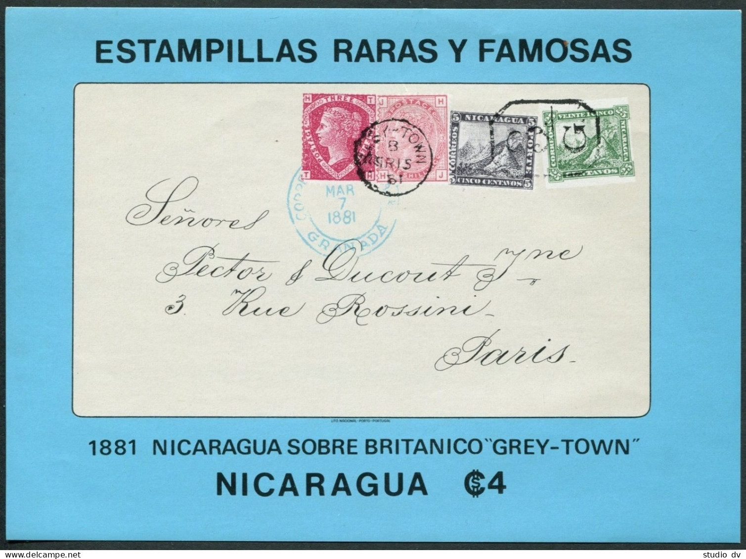 Nicaragua C917a Sheet, MNH. Michel Bl.97. Rare Stamps, 1976. - Nicaragua