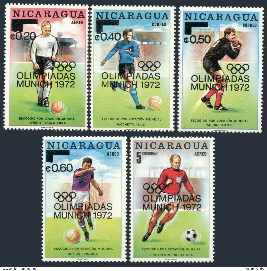 Nicaragua 899-900,C786-C788, MNH. Michel 1660-1664. Olympics Munich-1972.Soccer. - Nicaragua