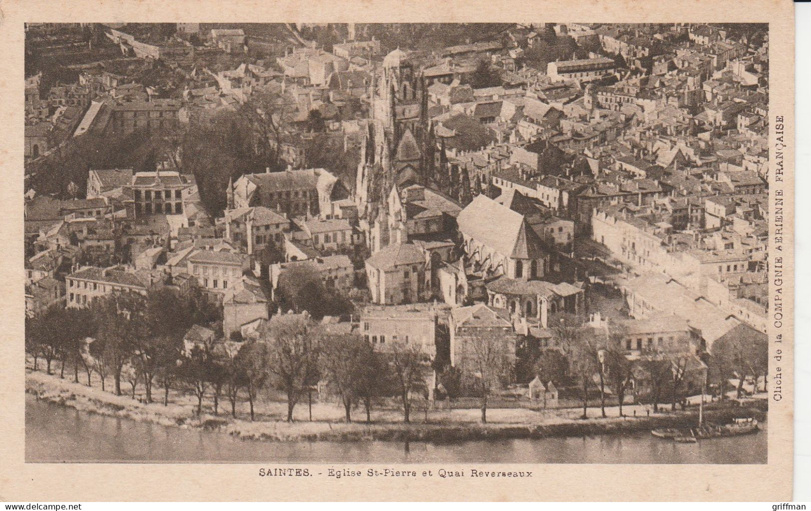 SAINTES EGLISE SAINT PIERRE ET QUAI REVERSEAUX VUE AERIENNE TBE - Saintes