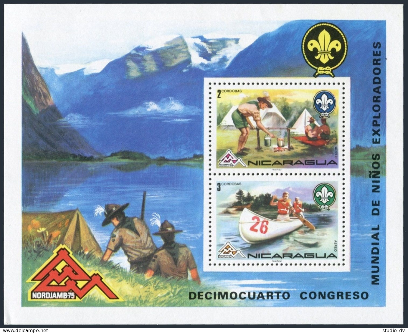 Nicaragua 989-C883,C883a,b, MNH. Mi 1869-1882 Bl.86-87. Boy Scout Jamboree, 1975 - Nicaragua