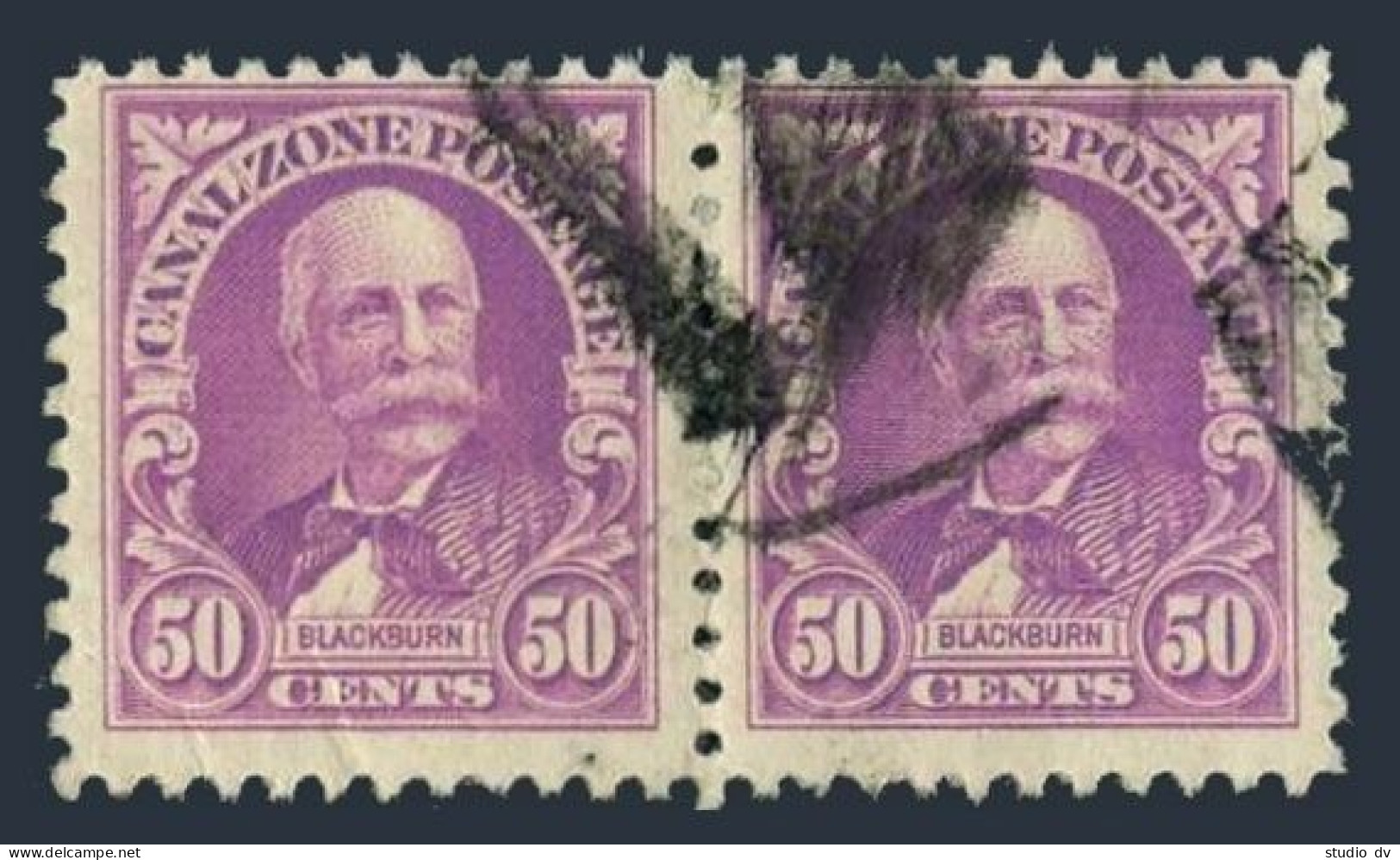 Canal Zone 114 Pair, Used. Michel 79. J.C.S. Blackburn, 1929. - Panama