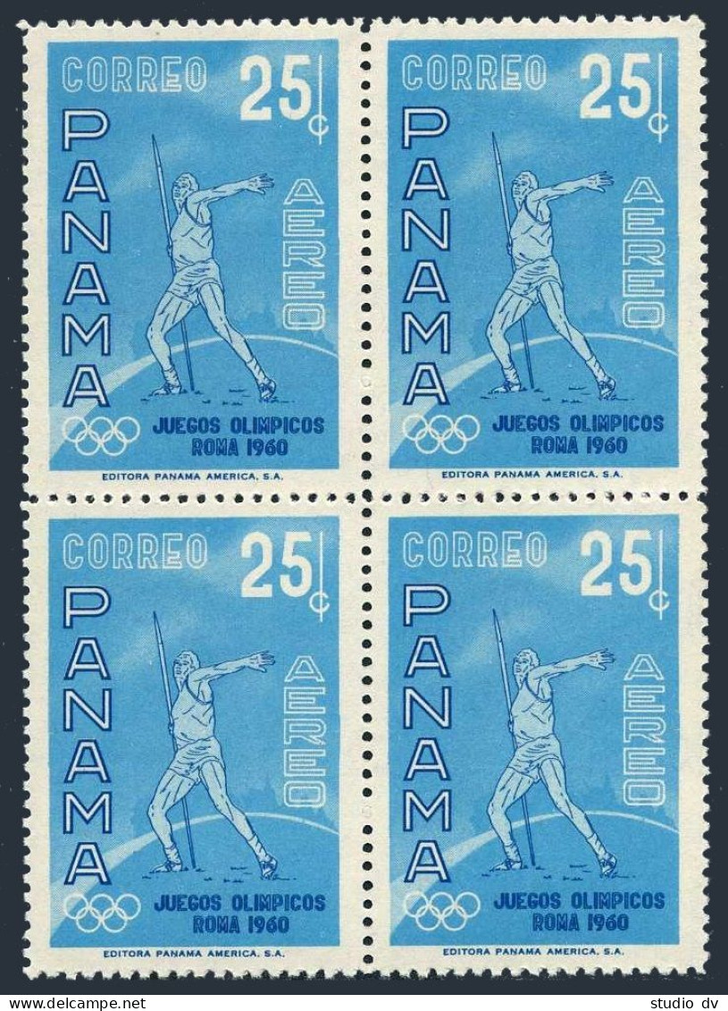 Panama C236 Block/4,MNH.Michel 576. Olympics Rome-1960.Javelin Thrower. - Panama