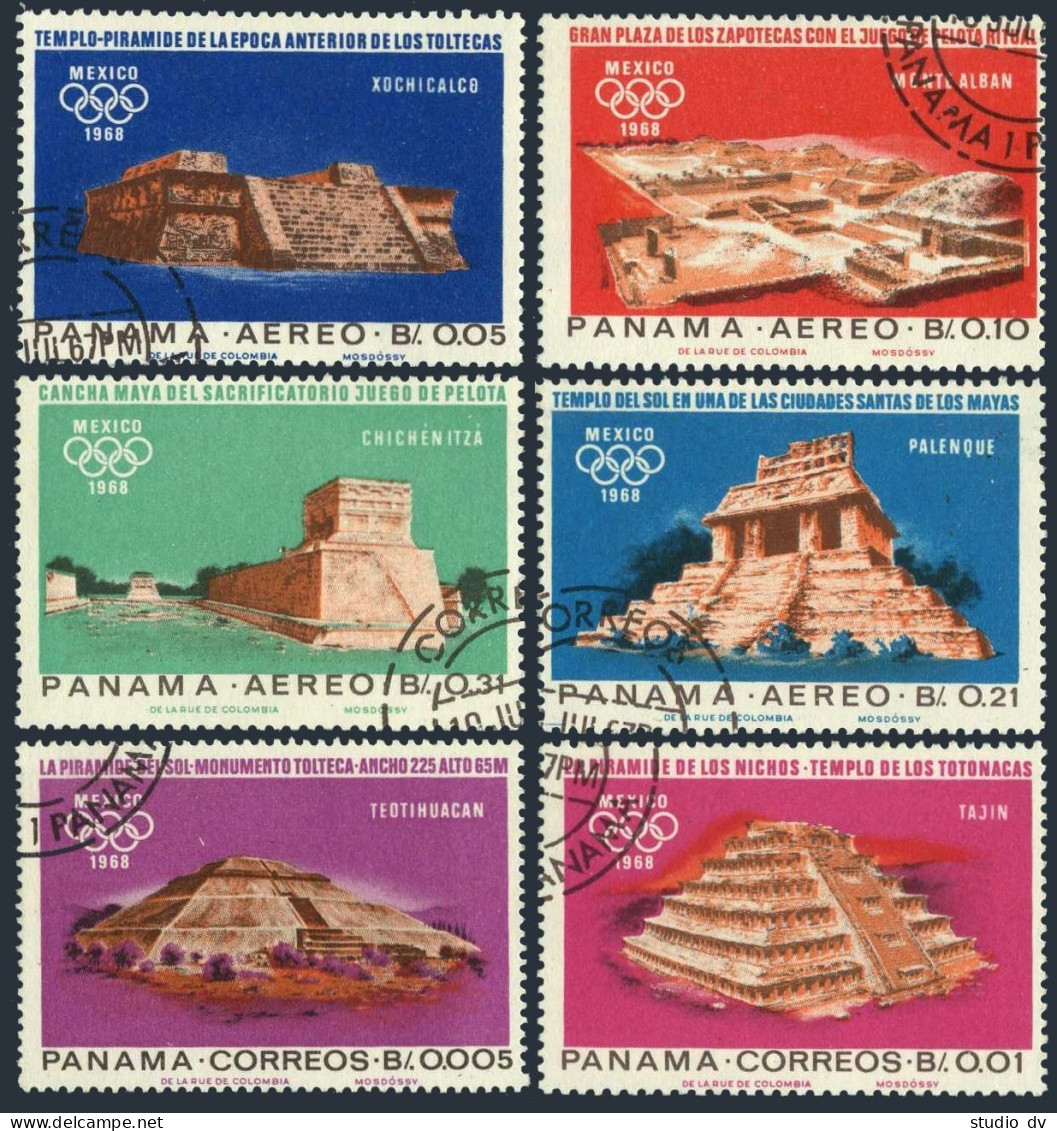 Panama 477-477E, CTO. Michel 974-979. Olympics Mexico-1968. Indian Ruins. - Panama