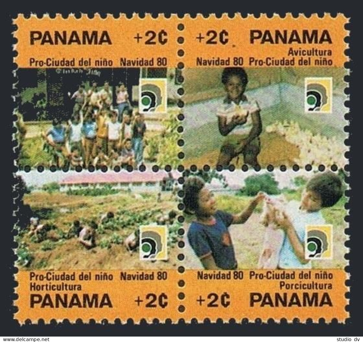 Panama RA86-89a Block,MNH.Mi Zv 82-85. Postal Tax Stamps 1980.Children's Village - Panama