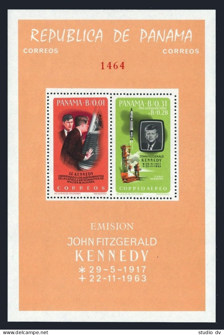 Panama 461e, MNH. Michel 843 Bl.41. John Kennedy, 1965. PT109, Space, Churchill, - Panama