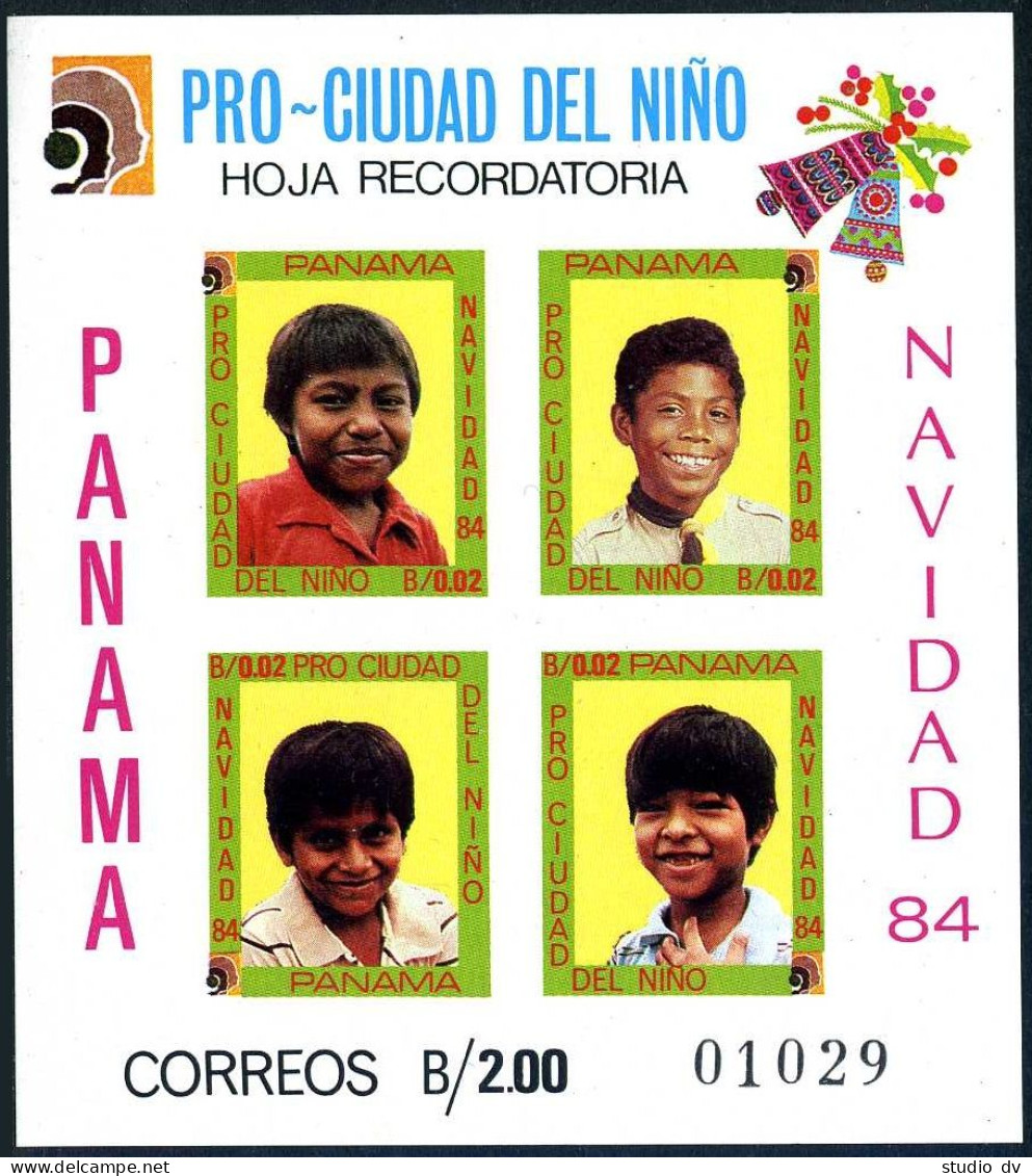 Panama RA106b Imperf Sheet,MNH.Michel Zv Bl.7. Tax Stamps 1984.Children Village. - Panama