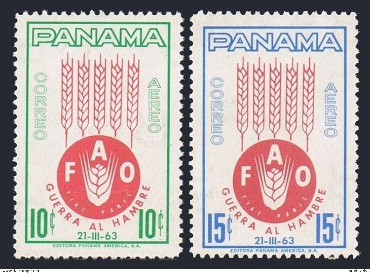 Panama C282-C283, MNH. Michel 647-648. FAO.Freedom From Hunger Campaign, 1963.  - Panamá