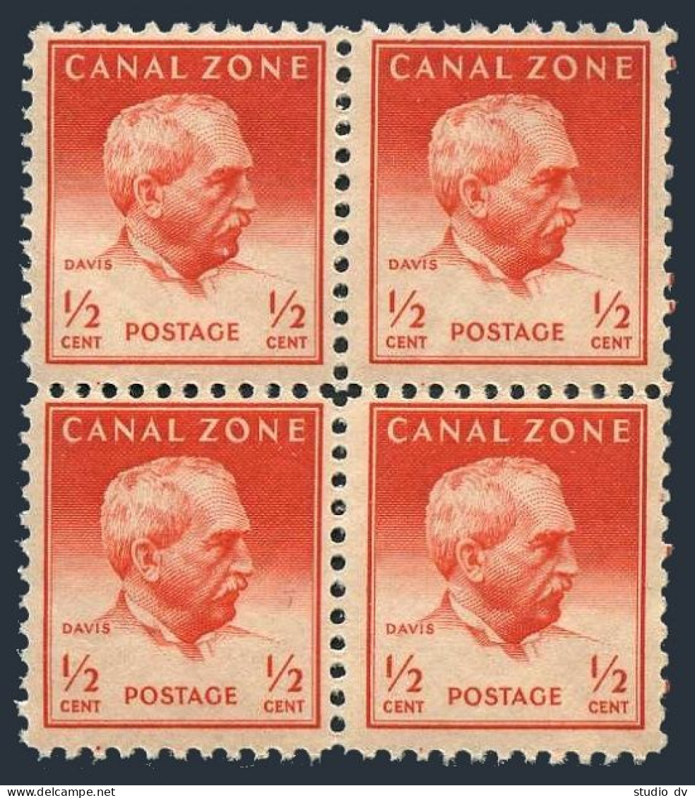 Canal Zone 136 Block/4, MNH. Michel 119A. Maj Gen George W.Davis, 1948. - Panama