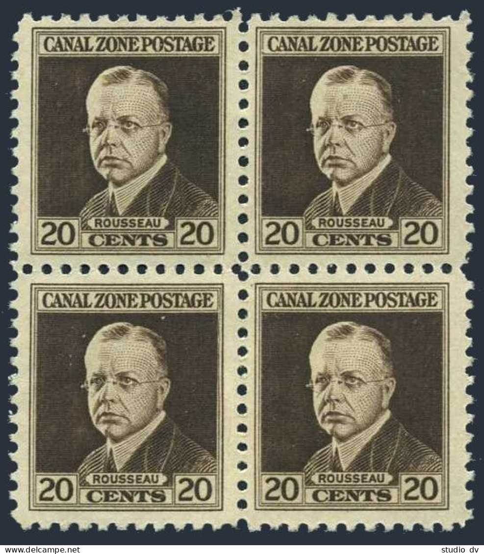 Canal Zone 112 Block/4,MNH.Michel 77. Rear Adm Harry H.Rousseau.1932. - Panama