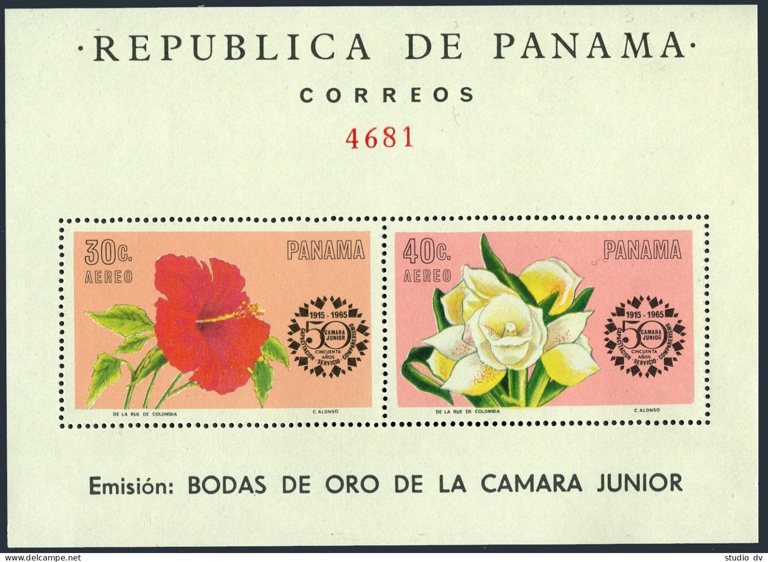 Panama C348a-C348b Sheets, MNH. Mi Bl.44-45. Orchids, Hibiscus, Lily, Gladiolus. - Panama