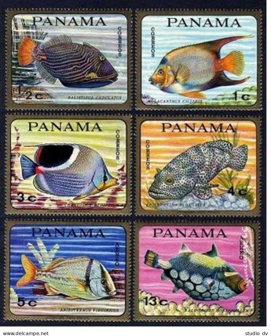 Panama 486-486E, MNH. Michel 1070-1075. Tropical Fish, 1968. - Panama